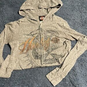 Harley Davidson women’s light weight hoodie with full zip size small
